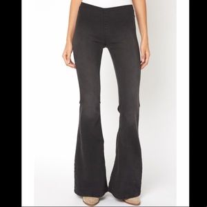 Penny Pull-On Dark Wash Mid-Rise Flare Jeans